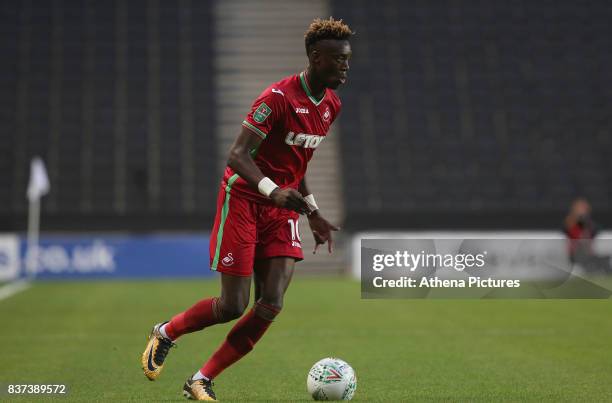 Tammy Abraham of Swansea City during the Carabao Cup Second Round match between MK Dons and Swansea City at StadiumMK on August 22, 2017 in Milton...