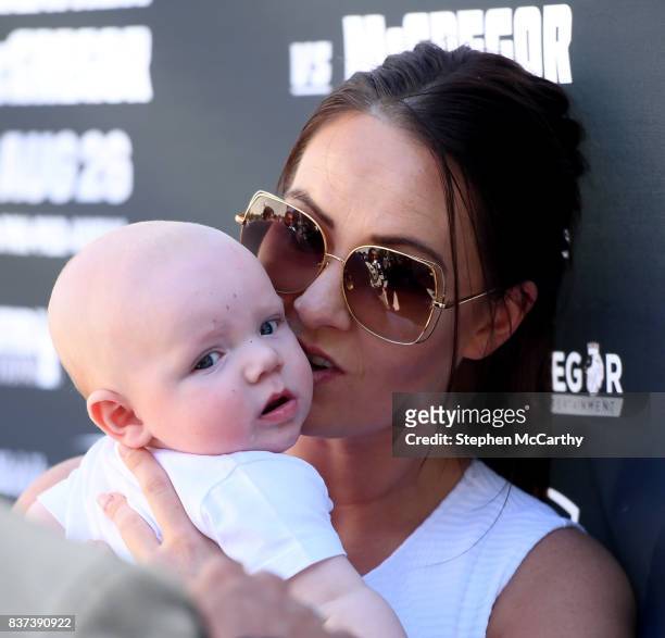 Nevada , United States - 22 August 2017; Dee Devlin and Conor McGregor Junior during the Grand Arrival at Toshiba Plaza in Las Vegas, USA, ahead of...