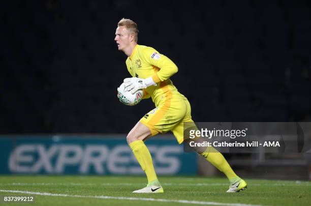 Wieger Sietsma of MK Dons during the Carabao Cup Second Round match between Milton Keynes Dons and Swansea City at StadiumMK on August 22, 2017 in...