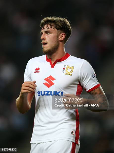 Robbie Muirhead of MK Dons during the Carabao Cup Second Round match between Milton Keynes Dons and Swansea City at StadiumMK on August 22, 2017 in...