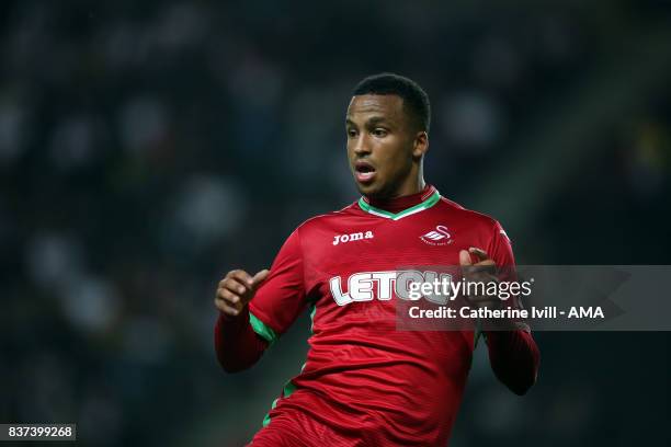 Martin Olsson of Swansea City during the Carabao Cup Second Round match between Milton Keynes Dons and Swansea City at StadiumMK on August 22, 2017...