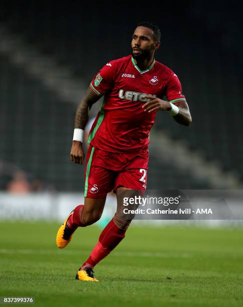 Kyle Bartley of Swansea City during the Carabao Cup Second Round match between Milton Keynes Dons and Swansea City at StadiumMK on August 22, 2017 in...