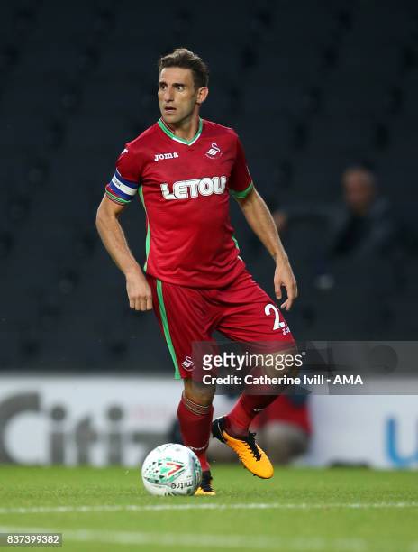 Angel Rangel of Swansea City during the Carabao Cup Second Round match between Milton Keynes Dons and Swansea City at StadiumMK on August 22, 2017 in...