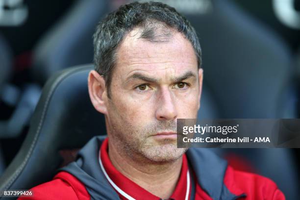Paul Clement manager / head coach of Swansea City during the Carabao Cup Second Round match between Milton Keynes Dons and Swansea City at StadiumMK...