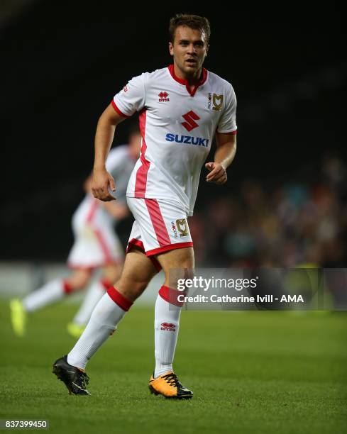 Ryan Seager of MK Dons during the Carabao Cup Second Round match between Milton Keynes Dons and Swansea City at StadiumMK on August 22, 2017 in...