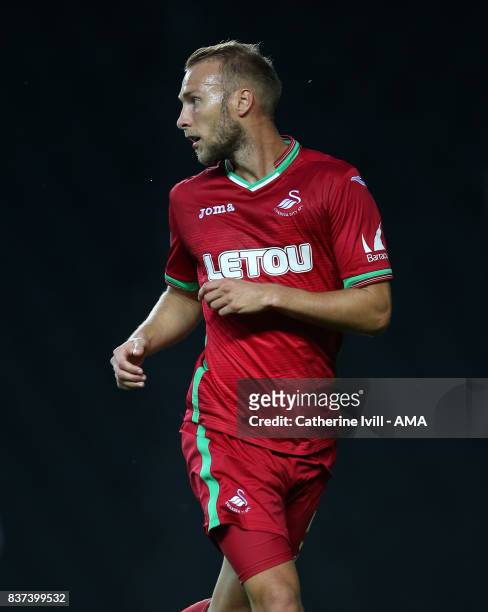 Mike van der Hoorn of Swansea City during the Carabao Cup Second Round match between Milton Keynes Dons and Swansea City at StadiumMK on August 22,...