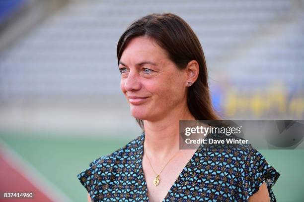 Clermont coach Corinne Diacre during the French League Cup match between Paris FC and Clermont Foot at Stade Charlety on August 22, 2017 in Paris,...