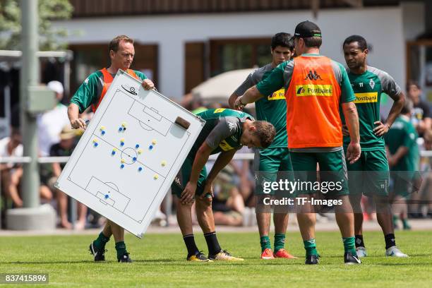 Co-coach Dirk Bremser of Borussia Moenchengladbach during a training session at the Training Camp of Borussia Moenchengladbach on July 19, 2017 in...