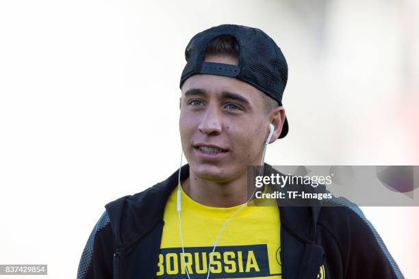 Emre Mor of Dortmund looks on during a friendly match between Espanyol Barcelona and Borussia Dortmund as part of the training camp on July 28, 2017...