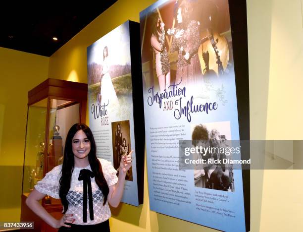 Kacey Musgraves views the Loretta Lynn: Blue Kentucky Girl exhibit at the Country Music Hall of Fame and Museum on August 22, 2017 in Nashville,...