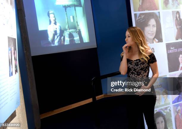 Margo Price views the Loretta Lynn: Blue Kentucky Girl exhibit at the Country Music Hall of Fame and Museum on August 22, 2017 in Nashville,...
