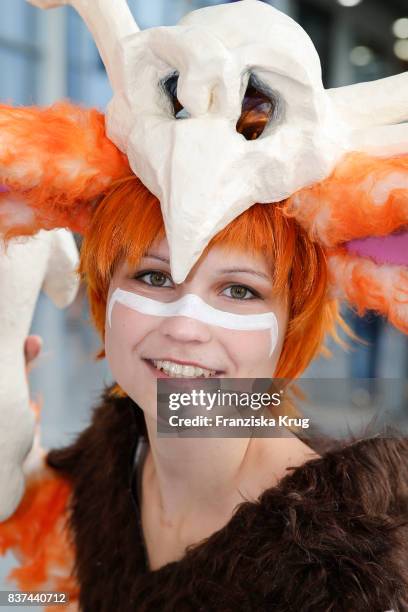 Cosplay enthusiast visiting the Gamescom 2017 gaming trade fair during the media day on August 22, 2017 in Cologne, Germany. Gamescom is the world's...