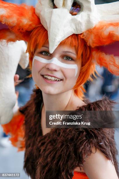 Cosplay enthusiast visiting the Gamescom 2017 gaming trade fair during the media day on August 22, 2017 in Cologne, Germany. Gamescom is the world's...