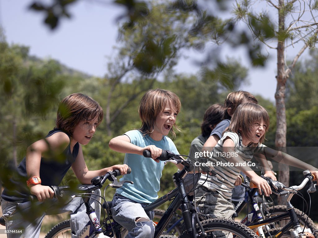 Garçons sur les vélos