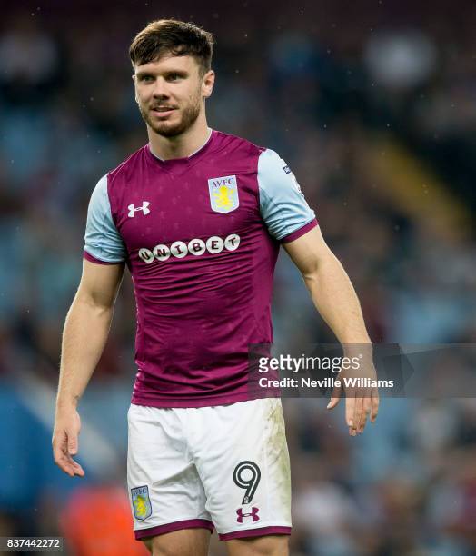 Scott Hogan of Aston Villa during the Carabao Cup Second Round match between Aston Villa and Wigan Athletic at the Villa Park on August 22, 2017 in...