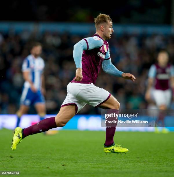 James Bree of Aston Villa during the Carabao Cup Second Round match between Aston Villa and Wigan Athletic at the Villa Park on August 22, 2017 in...