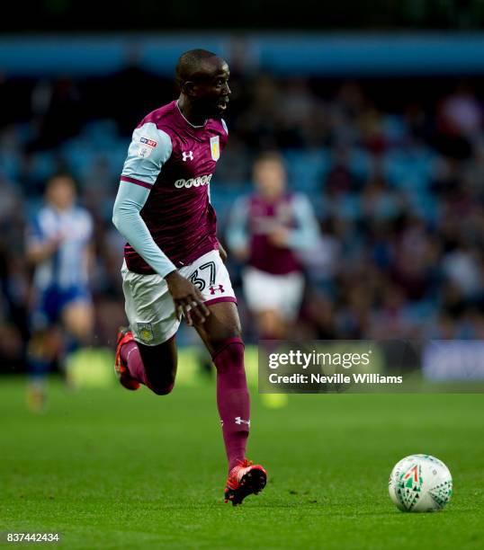 Albert Adomah of Aston Villa during the Carabao Cup Second Round match between Aston Villa and Wigan Athletic at the Villa Park on August 22, 2017 in...