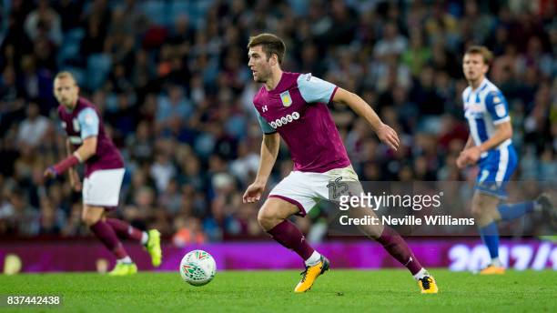 Gary Gardner of Aston Villa during the Carabao Cup Second Round match between Aston Villa and Wigan Athletic at the Villa Park on August 22, 2017 in...