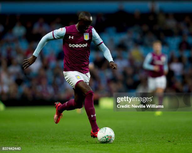 Albert Adomah of Aston Villa during the Carabao Cup Second Round match between Aston Villa and Wigan Athletic at the Villa Park on August 22, 2017 in...