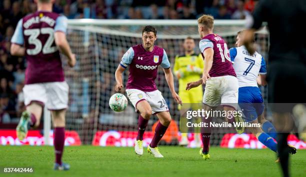 Tommy Elphick of Aston Villa during the Carabao Cup Second Round match between Aston Villa and Wigan Athletic at the Villa Park on August 22, 2017 in...