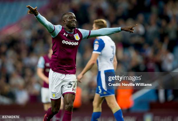 Albert Adomah of Aston Villa during the Carabao Cup Second Round match between Aston Villa and Wigan Athletic at the Villa Park on August 22, 2017 in...