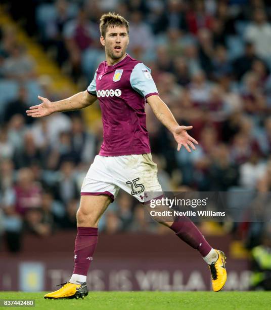 Gary Gardner of Aston Villa during the Carabao Cup Second Round match between Aston Villa and Wigan Athletic at the Villa Park on August 22, 2017 in...