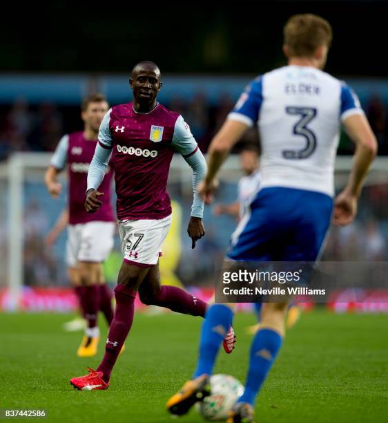 Albert Adomah of Aston Villa during the Carabao Cup Second Round match between Aston Villa and Wigan Athletic at the Villa Park on August 22, 2017 in...