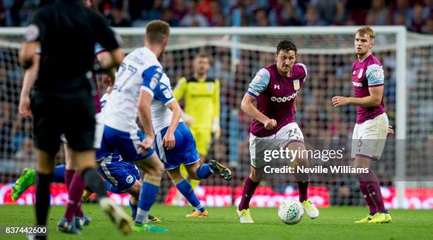 Tommy Elphick of Aston Villa during the Carabao Cup Second Round match between Aston Villa and Wigan Athletic at the Villa Park on August 22, 2017 in...