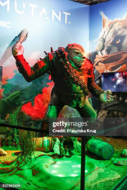 The Biomutant stand is seen at the Gamescom 2017 gaming trade fair during the media day on August 22, 2017 in Cologne, Germany. Gamescom is the...