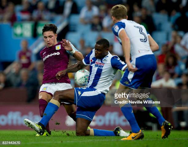 Callum O'Hare of Aston Villa during the Carabao Cup Second Round match between Aston Villa and Wigan Athletic at the Villa Park on August 22, 2017 in...