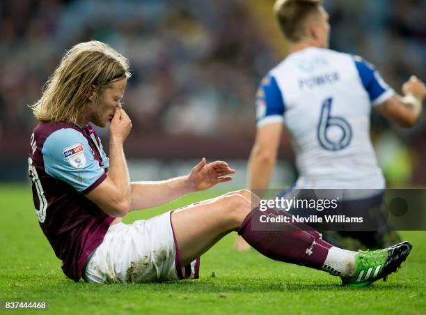 Birkir Bjarnason of Aston Villa during the Carabao Cup Second Round match between Aston Villa and Wigan Athletic at the Villa Park on August 22, 2017...