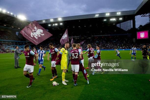 Aston Villa before the Carabao Cup Second Round match between Aston Villa and Wigan Athletic at the Villa Park on August 22, 2017 in Birmingham,...