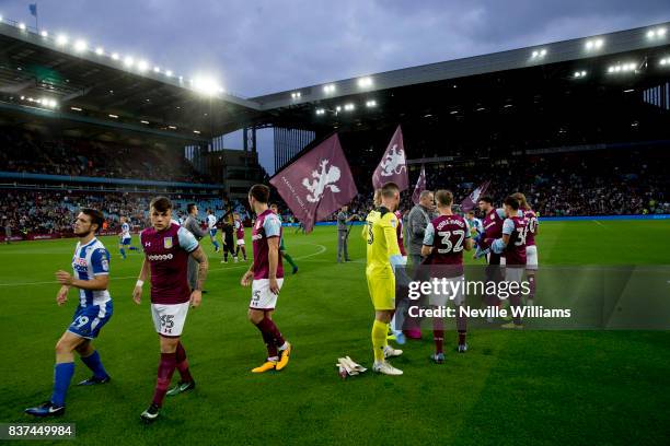 Aston Villa before the Carabao Cup Second Round match between Aston Villa and Wigan Athletic at the Villa Park on August 22, 2017 in Birmingham,...