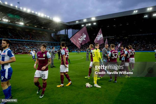 Aston Villa before the Carabao Cup Second Round match between Aston Villa and Wigan Athletic at the Villa Park on August 22, 2017 in Birmingham,...