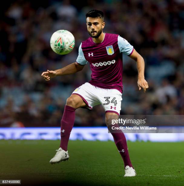 Easah Suliman of Aston Villa during the Carabao Cup Second Round match between Aston Villa and Wigan Athletic at the Villa Park on August 22, 2017 in...