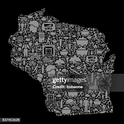 Wisconsin Mining Map Wisconsin Mining Industry Vector Graphic High-Res Vector Graphic ...