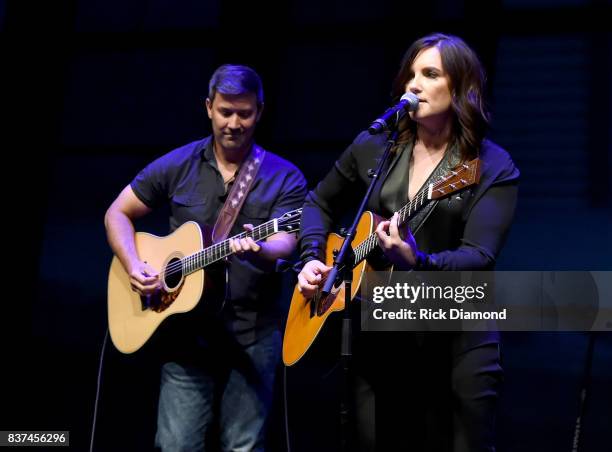 Brandy Clark performs Coal Miner's Daughter onstage during the exhibition opening of Loretta Lynn: Blue Kentucky Girl at Country Music Hall of Fame...