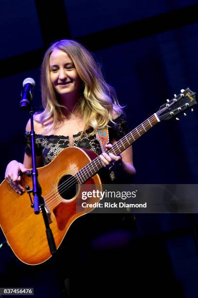 Margo Price performs Fist City onstage during the exhibition opening of Loretta Lynn: Blue Kentucky Girl at Country Music Hall of Fame and Museum...