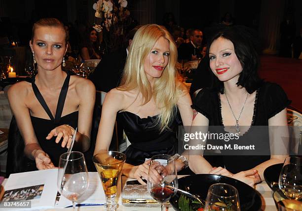 Eva Herzigova, Claudia Schiffer and Sophie Ellis-Bextor attend the Chaos Point Gala Dinner where Vivienne Westwood will present her Gold Label...