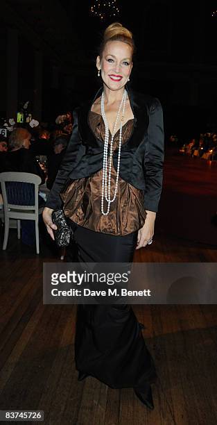 Jerry Hall attends the Chaos Point Gala Dinner where Vivienne Westwood will present her Gold Label Collection in collaboration with the London Musici...