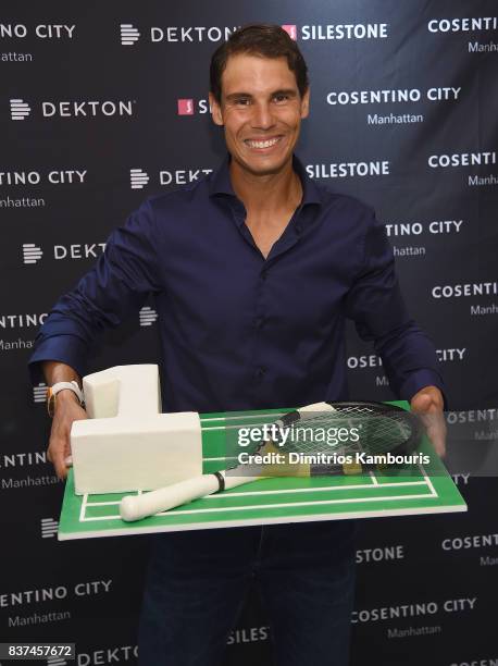 Rafael Nadal co-hosts exclusive cocktail event with Cosentino at Cosentino City Manhattan on August 22, 2017 in New York City.