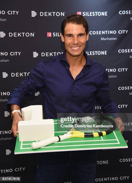 Rafael Nadal co-hosts exclusive cocktail event with Cosentino at Cosentino City Manhattan on August 22, 2017 in New York City.