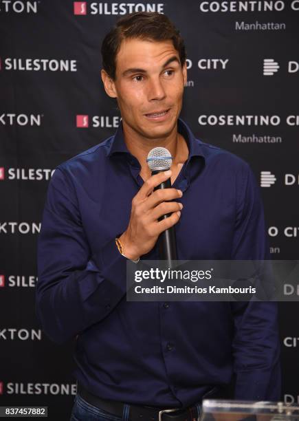 Rafael Nadal co-hosts exclusive cocktail event with Cosentino at Cosentino City Manhattan on August 22, 2017 in New York City.