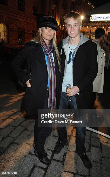 Deborah Leng and Rufus Taylor attend the VIP opening of the Somerset House Ice Rink, at Somerset House November 18, 2008 in London, England.