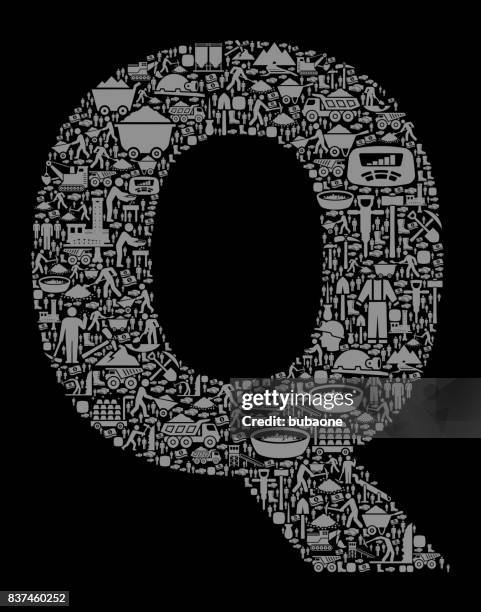 letter q mining industry vector graphic - wheel boot stock illustrations