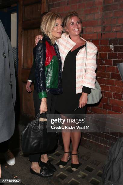 Sienna Miller leaving Apollo Theatre after her performance in Cat on a Hot Tin Roof on August 22, 2017 in London, England.