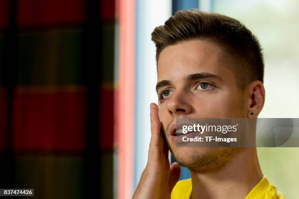 Julian Weigl of Dortmund looks on during interviews as part of the training camp on July 28, 2017 in Bad Ragaz, Switzerland.