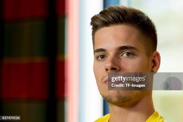 Julian Weigl of Dortmund looks on during interviews as part of the training camp on July 28, 2017 in Bad Ragaz, Switzerland.