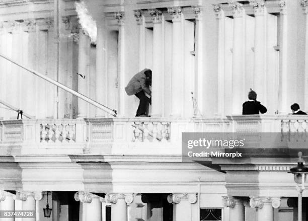 Iranian embassy siege was ended by an SAS raid where Sim Harris escaped out of the balcony as fire broke out in the offices May 1980.