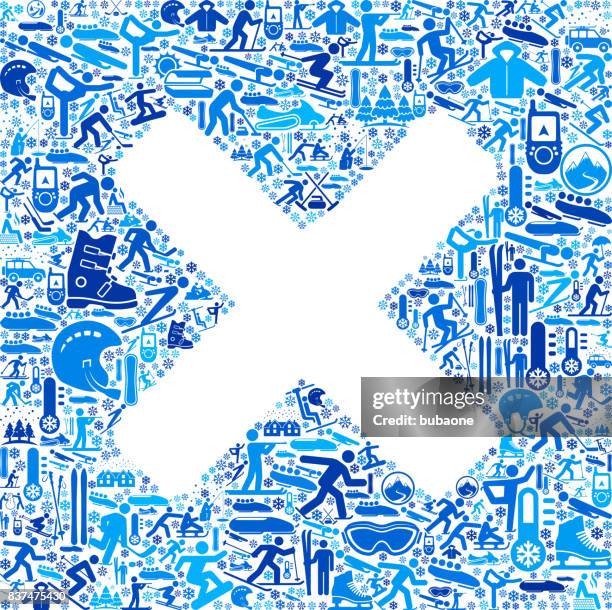 x marks winter sport fun vector graphic - winter jacket stock illustrations